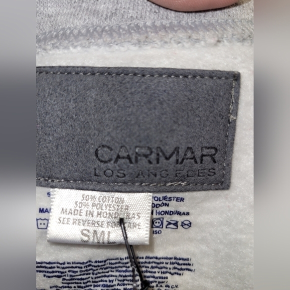 CAMAR OVERSIZED RHINESTONE CREW NECK SWEATSHIRT TUNIC DRESS IN GREY SIZE S - Picture 13 of 16